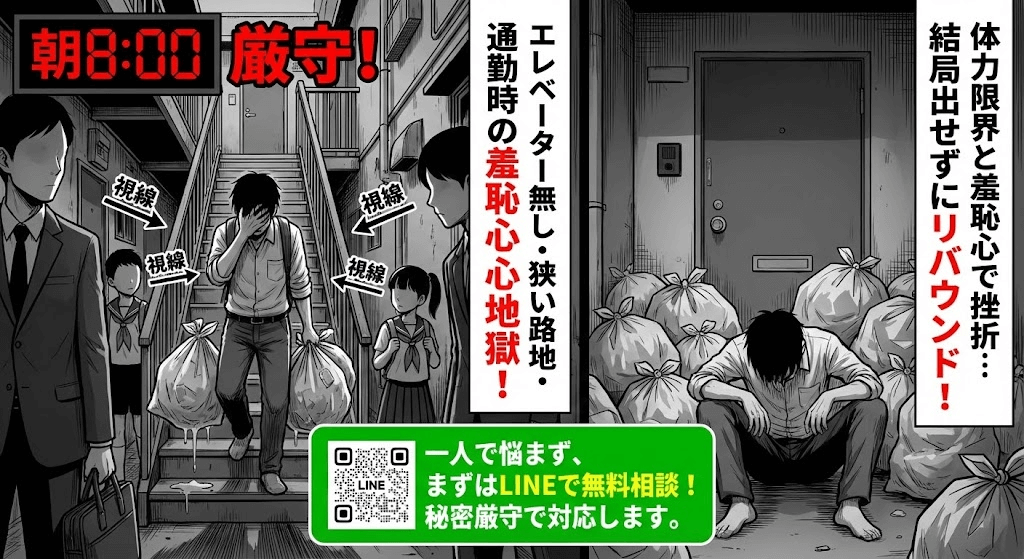 大量のゴミ袋を集積所に出す勇気ありますか?