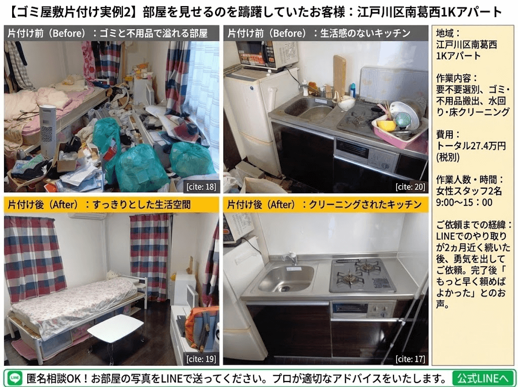 南葛西でのゴミ屋敷片付け