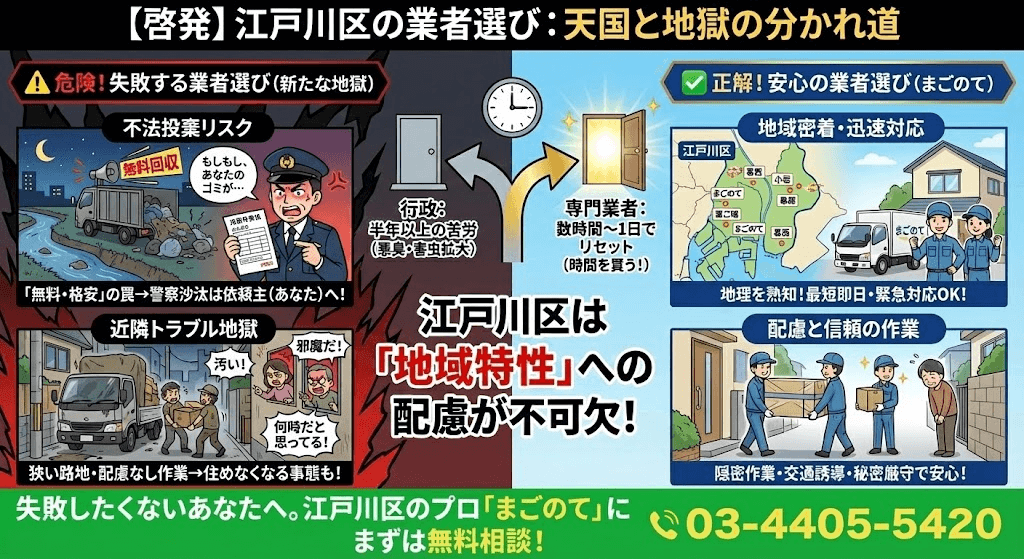 江戸川区でのゴミ屋敷片付け業者選び注意点