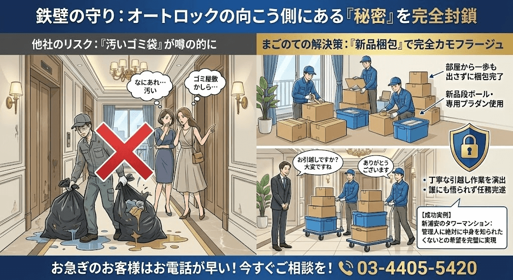 誰にも咎められないゴミ屋敷片付けシークレット作業