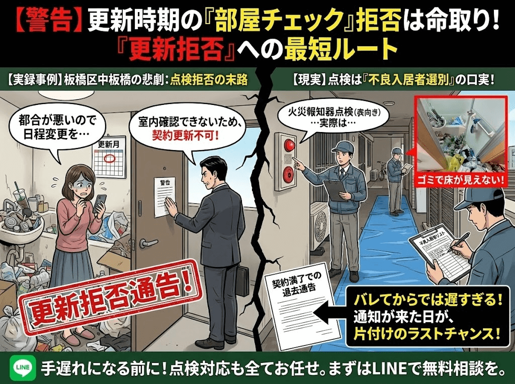 借りた部屋をゴミ屋敷にしてると契約更新拒否