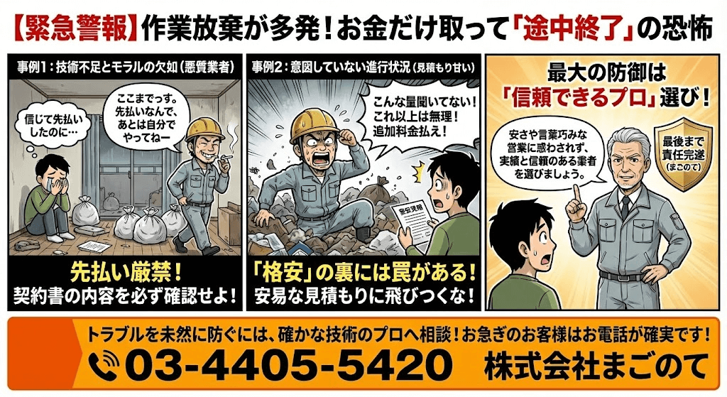 先にお金のゴミ屋敷業者は危険
