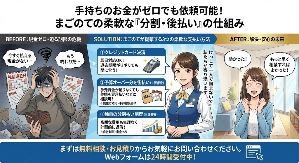 ゴミ屋敷片付け料金の支払方法