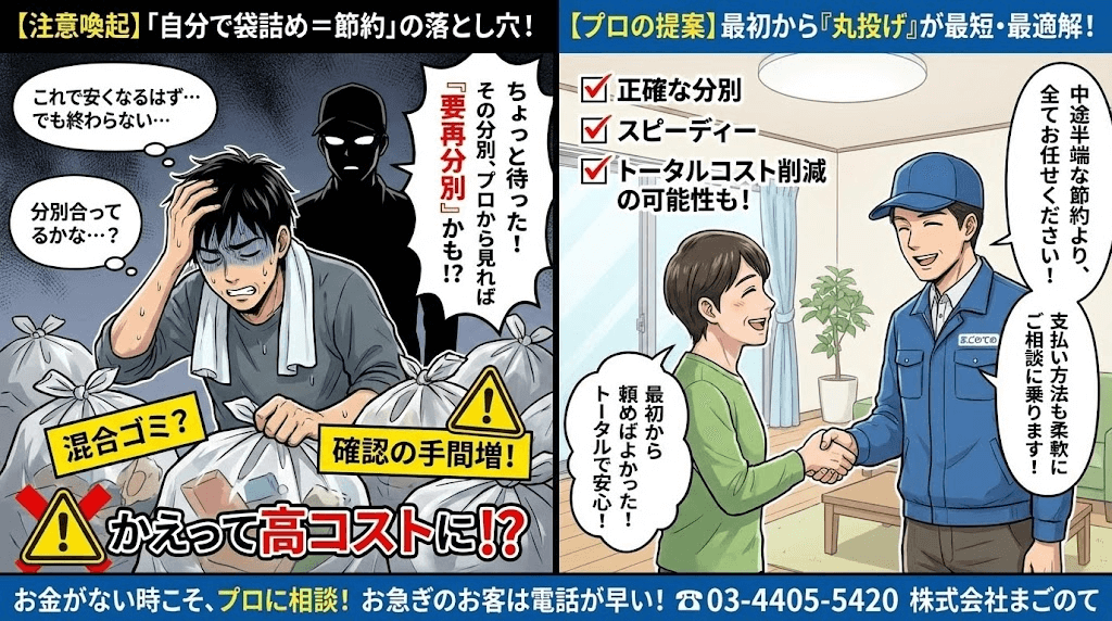 自力でゴミ屋敷を片付けてゴミ袋だけ回収