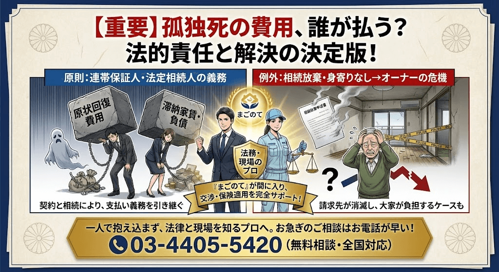 孤独死の後処理の法的な責任者と費用負担