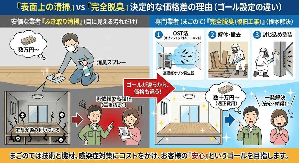 特殊清掃業者を料金で選ばない