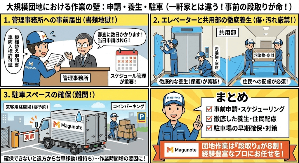 団地での特殊清掃作業はルールが多い