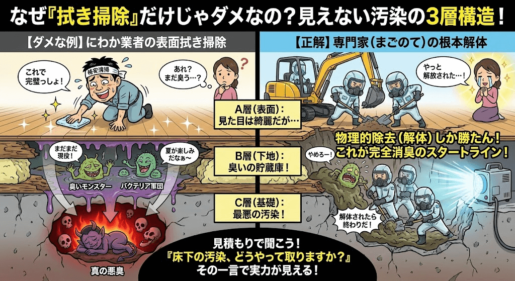 床下の汚れを見極める特殊清掃業者を選ぶ